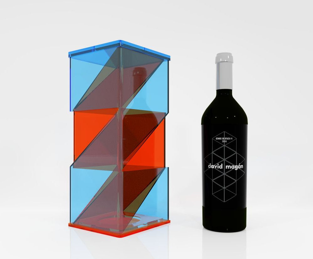 La etiqueta y el packaging de la botella de Bodega Otazu realizada por el artista David Magan