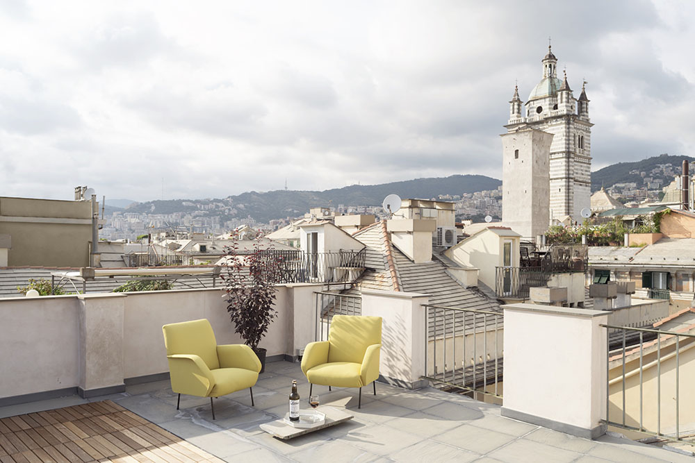 La vista del casco antiguo desde la terraza más alta del apartamento