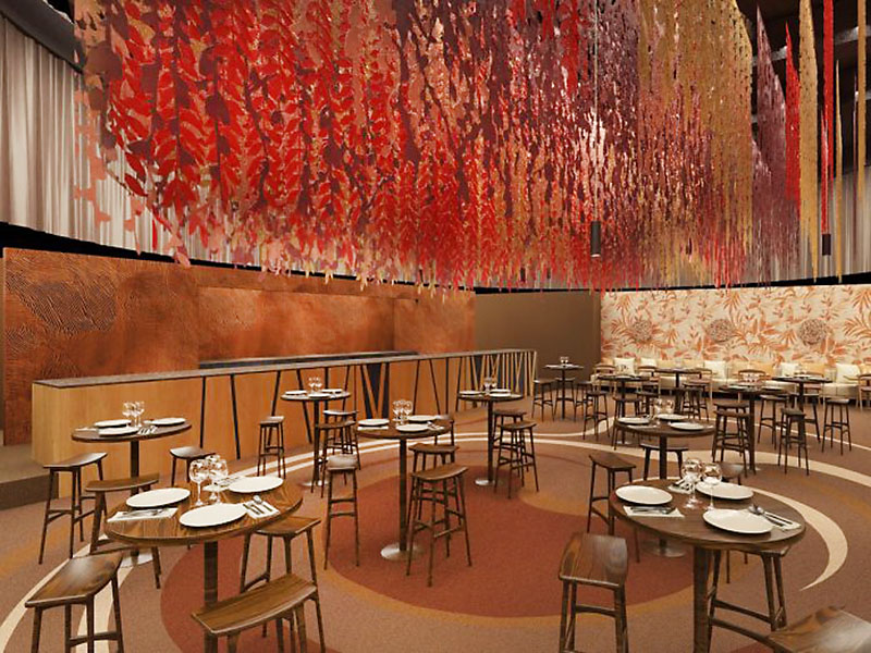 Lounge de les Chefss diseño de AW2 como una inmersión sensorial en la que se funden diseño, naturaleza y gastronomía.