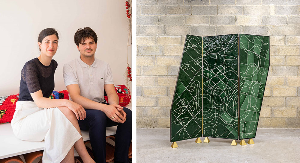 Zig Zag Folding Screen diseñado by Zoe Piter y manufacturado por el artesano Maximilien Pellet.